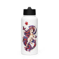 Weiße Wild Magic Unicorn Kinder-Trinkflasche aus Edelstahl mit Strohhalm und magischem Einhorn-Motiv von MATHIORA
