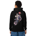 Rückansicht eines schwarzen Cosmic Koala Kinder-Hoodies mit farbenfrohem Koala-Weltraummotiv von MATHIORA
